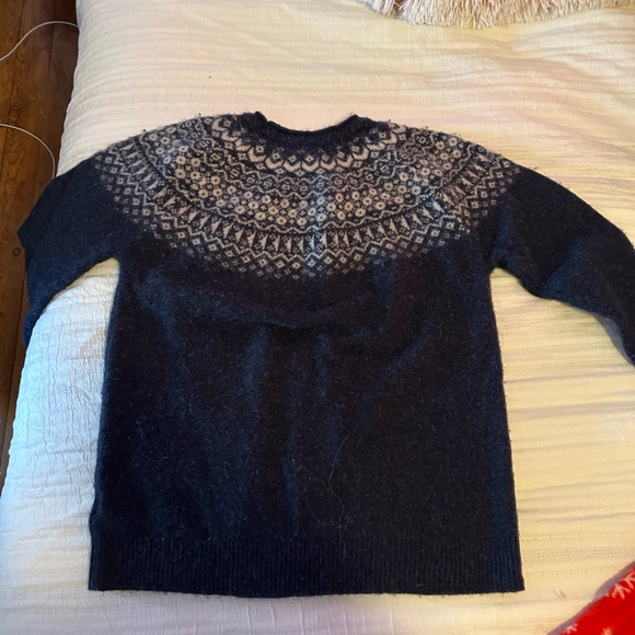 Crewneck Fair Isle Sweater - Navy - Picture 3 of 4